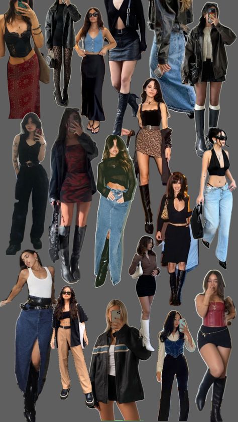 Rockstar Aesthetic Outfits, Aries Outfits, Venus Fashion, Stylish Winter Outfits, Fashion Top Outfits, Thrifted Outfits, 90s Fashion Outfits, Looks Black, Edgy Outfits