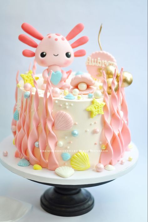 Axolotl Birthday Cake Ideas, Axolotl Birthday Cakes, Axolotl Birthday Party Cake, Axolotl Cupcake Ideas, Squishmallow Birthday Cakes, Axolotl Cake Topper, Axolotl Cakes, Axolotl Cupcakes, Axolotl Cake Ideas