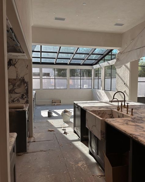 Katie Harbison (@katie_harbison) • Instagram photos and videos Kitchen With 2 Sinks, Marble Kitchen, House Architecture, Large Kitchen, The Stone, Dallas Texas, New Builds, Rustic Style, Instagram Update