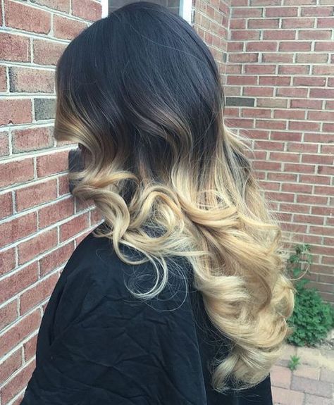 Black And Blonde Hair Balayage, Blonde Tips On Black Hair, Hair Color Red And Blonde, Ombre Hair Color For Black Hair, Red And Blonde Ombre, Black Hair Blonde Tips, Black To Blonde, Black And Blonde Ombre, Hair Color Red