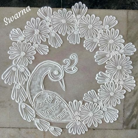 White Rangoli, Alpona Design, Retro Art Prints, Rangoli Designs Latest, Simple Rangoli Designs Images, Simple Rangoli Border Designs, Rangoli Patterns, Rangoli Ideas, Rangoli Kolam Designs