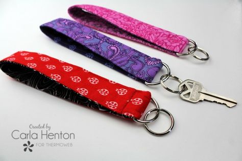 Key Fobs Diy, Jelly Roll Fabric, Family Running, Sewing Quilts, Deco Foil, Sale Ideas, Keychain Fob, Diy Sewing Pattern, Tula Pink