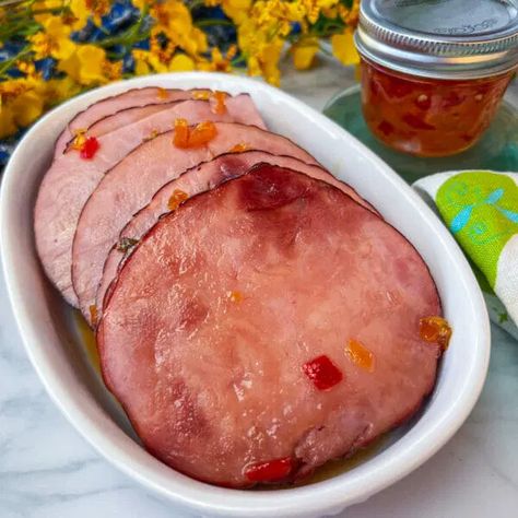 Mini Ham Recipe, Ham Boneless Recipes, Sliced Boneless Ham Recipes, Fully Cooked Boneless Ham In Oven, Boneless Ham In The Crockpot, Precooked Boneless Ham In Oven, How To Cook Sliced Ham, Small Baked Ham Recipes, Juiciest Ham Recipe