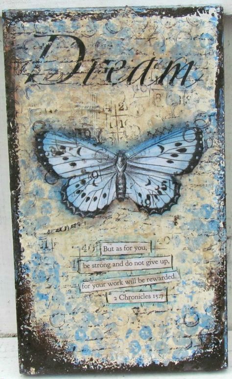 Stary Papier, Mixed Media Ideas, Mixed Media Journal, Images Vintage, Art Journal Ideas, Butterfly Cards, Mixed Media Projects, Mixed Media Art Journaling, Dream On