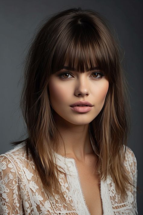 10 Ways to Style Shabby Lob Haircuts with Bangs for Round Faces - Wahyu Guritno's Blog Straight Lob With Bangs, Lob Haircuts With Bangs, Hairstyle For Work, Straight Lob, Lob Haircut With Bangs, Easy Work Hairstyles, Lob With Bangs, Hollywood Curls, Lob Haircuts