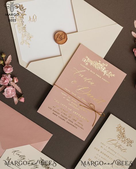 Are you dreaming of a wedding that exudes elegance and sophistication? Look no further than our bespoke nude wedding invitation suite. With its soft hues and delicate details, it is the perfect choice for couples who want to create a truly memorable and timeless event. Our Golden Shine Wedding Invitations add a touch of glamour and luxury to your special day. The shimmering gold accents and intricate designs will leave a lasting impression on your guests. These invitations are not just a piece o Pink Wedding Cards, Wedding Invitations Luxury, Couple Wedding Invitation, Nude Wedding, Shine Wedding Invitations, Wedding Invitations Uk, Stylish Wedding Invitation, Rose Gold Wedding Invitations, Blush Pink Wedding