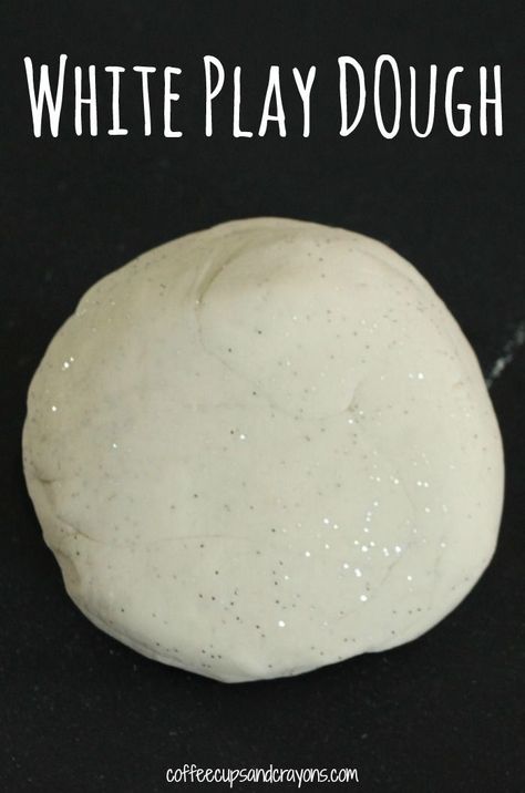 Easy White Play Dough Recipe...Did I mention that it's also sparkly and no-cook? Score! White Playdough, Play Dough Recipe, Dough Ideas, Me And My Husband, Playdough Activities, No Cook, Playdough Recipe, Winter Preschool, Crafts Kids