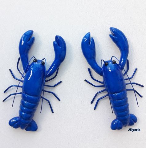 Polymer Clay Lobster, Clay Lobster, Lobster Craft, Diy Air Clay, Ceramic Lobster, Fun Still Life, Lobster Crafts, Clay Ocean, Easy Polymer Clay