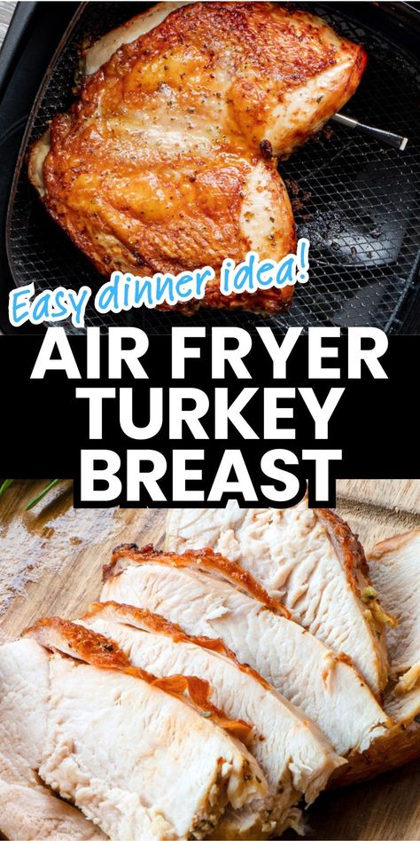 Whip up an easy dinner any night of the week with this juicy, tender air fryer turkey breast. Roasted turkey flavor in a fraction of the time it usually takes, with none of the hassle. Thanks air fryer! Turkey Loin Recipes Air Fryer, Turkey Breast Air Fryer Boneless, Boneless Turkey Breast Air Fryer Recipe, Boneless Turkey Breast Air Fryer, Turkey Breast In The Air Fryer, Air Fryer Turkey Breast Boneless, Turkey Breast In Air Fryer Boneless, Oilless Turkey Fryer Recipes, Turkey Breast Air Fryer Recipe