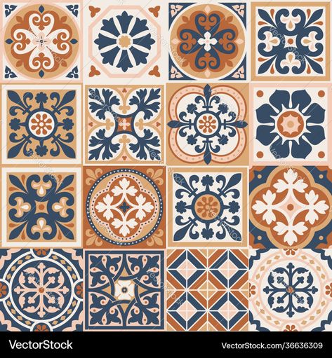 Portuguese Pattern, Mediterranean Pattern, Furniture Details Drawing, Floor Pattern Design, Floor Ceramic, Details Drawing, Mediterranean Tiles, Tile Artwork, Mediterranean Tile