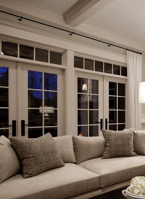 Curtains With French Doors, Drapes On French Doors, Curtains Over Double Doors, Curtains Over French Doors Living Room, Drapes Over French Doors, French Doors Curtains Ideas, Window Treatments French Doors, French Doors With Curtains, Curtains On French Doors