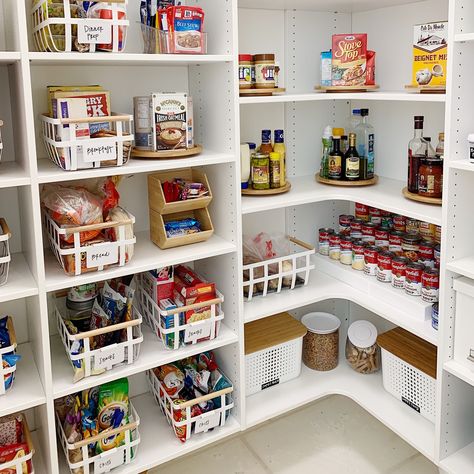 NEAT Method- kitchens, kitchen design, kitchen inspiration, pantry ideas, kitchen storage, kitchen cabinets, modern kitchens, kitchen ideas, kitchen organization, organization, design ideas, best recipes, recipe ideas Beautiful Pantry, Neat Method, Organized Pantry, White Basket, White Baskets, Food Storage Boxes, Custom Drapery, Pantry Design, Pantry Organization