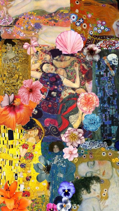 Klimt Aesthetic, Studio Ghibli Background, Gustav Klimt, Claude Monet, Fractal Art, Screen Savers, Van Gogh, Desktop Wallpaper, Cute Wallpapers