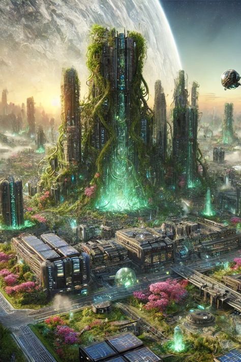 Save this epic biopunk cityscape! A futuristic world where organic structures blend with advanced bioengineering. Towering green skyscrapers and high-tech architecture create a stunning vision of a biopunk future. Perfect for fans of futuristic aesthetics and bioengineering concepts. Like and save for more creative biopunk inspiration! Free Downloads Online: Slaacr.com Biopunk Concept Art, Organic Building Architecture, Bioengineering Aesthetic, Biopunk City, Biopunk Aesthetic, Futuristic Forest, Bio Punk, Tech Architecture, Different Types Of Aesthetics