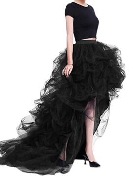 Ericdress Asymmetric Patchwork Lace-Up Women's Skirt Gallery 245 : Ericdress.com Puffy Tulle Skirt, Night Out Skirts, Gonna In Tulle, Formal Parties, Gown Skirt, Wedding Skirt, Nature Dress, Gown Pattern, Party Skirt