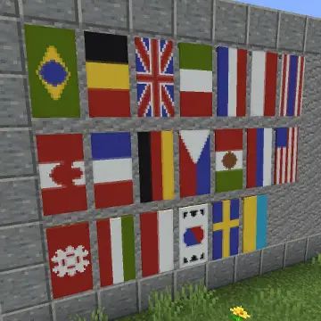 Minecraft banner patterns for country flags Flag Minecraft, Banner In Minecraft, Best Minecraft Banners, Minecraft Homes, Cool Minecraft Banners, Minecraft Banner Patterns, Fish Banner, Thai Flag, American Flag Banner