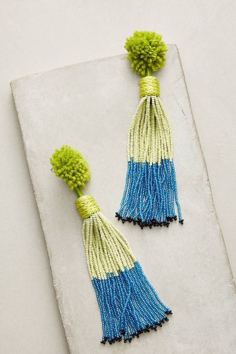 Mignonne Gavigan Alana Tassel Drop Earrings. | #fashion #style #shop #ootd #jewelry #classy #glam Tassel Crafts, Mignonne Gavigan, Diy Jewelry Inspiration, Fancy Necklace, Tassel Drop Earrings, Handmade Fashion Jewelry, Tassel Jewelry, Earrings Inspiration, Craft Bags