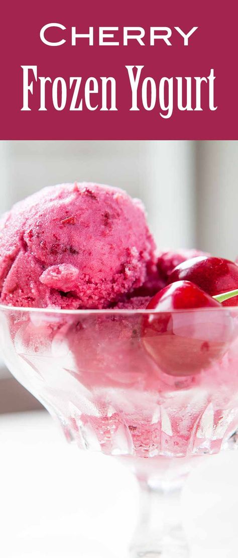 Frozen Yogurt Recipe, Frozen Greek Yogurt, Frozen Yogurt Recipes, Cherry Delight, Cherry Ice Cream, Healthy Greek Yogurt, Yogurt Recipe, Yogurt Ice Cream, Full Fat Yogurt