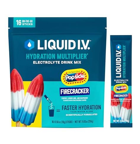 Liquid I.V. Hydration Multiplier - Firecracker - Hydration Powder Packets | Electrolyte Powder Drink Mix | Easy Open Single-Serving Servings | Non-GMO | 1 Pack (16 Servings) https://amzn.to/3U1YSNp Rush Bag, Hydration Multiplier, Office Workouts, Liquid Iv, Electrolyte Powder, Powder Drink, Hydration Station, Office Exercise, Single Serving