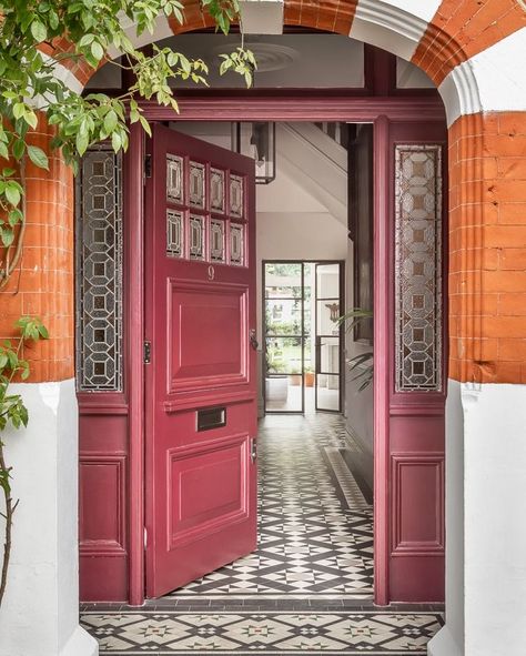 Eating Room Red, Home Mood Board, Victorian Front Door, Eating Room, Best Front Door Colors, White Front Door, Victorian Hallway, Best Front Doors, Green Front Doors