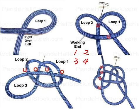 Step by step knots tutorial-How to tie a Chinese button knot ... Chinese Button Knot, Monkey Knot, Button Knot, Chinese Button, Decorative Knots, Paracord Knots, Knots Diy, Knots Tutorial, Rope Knots