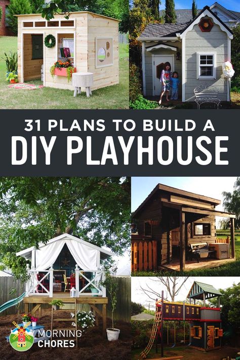 31 Free DIY Playhouse Plans to Build for Your Kids' Secret Hideaway Diy Playhouse Plans, Kids Playhouse Plans, Backyard Playset, Playhouse Plans, Indoor Playhouse, Secret Hideaway, Diy Playhouse, Backyard Playhouse, Build A Playhouse