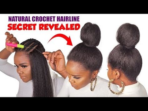 No Leave-out Invisible Hairline Crochet Method/ Undetectable Hairline/ Detailed steps - YouTube Crochet Straight Hair, Bridal Hair Inspiration, Hair Patterns, Crochet Braids Hairstyles, Natural Hair Beauty, Natural Hair Updo, Girls Braids, Crochet Hair, Sew In