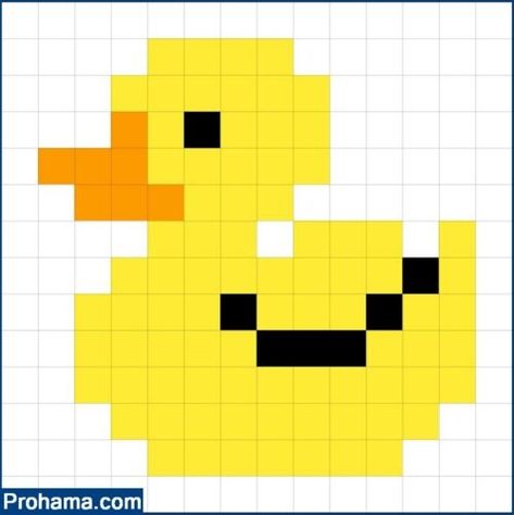 Pixel Art Duck | Duck Pixel Art Grid | Pixel Art 12x12 Duck Knitting Chart, 12x12 Pixel Art, Duck Grid Pattern, Rubber Duck Pixel Art, Duck Pixel Art Grid, Duck Alpha Pattern, Goose Pixel Art, Duck Perler Beads, Duck Pixel Art