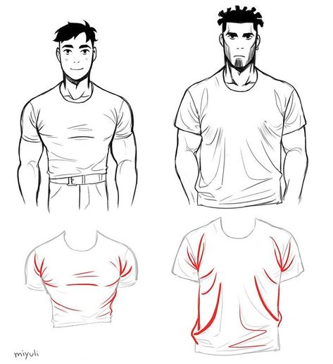 Shirt folds Shirt Drawing Reference, Shirt Drawing, Body Drawing Tutorial, Body Reference Drawing, Drawing Studies, Anatomy Drawing, Guy Drawing, Drawing Clothes, Anatomy Art