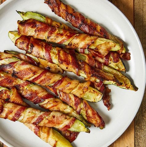 Bacon Wrapped Zucchini, Bacon Zucchini, Wrapped Asparagus, Camp Food, Soup Appetizers, Bacon Wrapped Asparagus, Fries Recipe, Zucchini Fries, Keto Foods