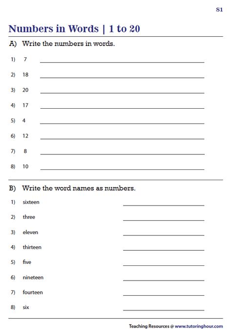 Number 1 To 30 Worksheet, Number Spelling Worksheets, Numbers From 1 To 20 Worksheets, Number 1-20 Worksheets, Number Spelling Worksheets 1 To 20, 1 To 20 Number Names Worksheet, Numbers Worksheets 1-20, Number Names 11 To 20 Worksheet, Number Names Worksheet