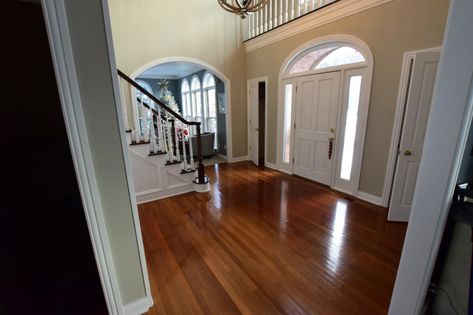 Modernize Stain Options for Brazilian Cherry Wood Floor and Other Red… Floors In Kitchen, Oak Floor Stains, Brazilian Cherry Hardwood Flooring, Cherry Wood Stain, Brazilian Cherry Wood, Floor Stain Colors, Cherry Hardwood Flooring, Red Oak Hardwood Floors, Brazilian Cherry Floors