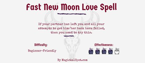 New Moon Love Spell, New Moon Spells, Full Moon Love Spell, New Moon Meaning, Wicca Love Spell, Spells For Love, Sleep Spell, Real Love Spells, Moon Meaning