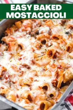 Baked Mostaccioli Recipe, Baked Mostaccioli, Onion Pizza, Baked Pasta, Classic Italian Dishes, Pasta Casserole, Italian Dishes, Classic Italian, Classic Food