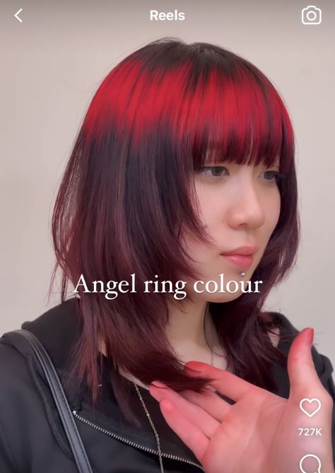 Angel Ring Hair, Red Hair No Bleach, Halo Hair Colors, Red Hair Dye, Color Block Hair, Only Angel, Angel Ring, Hair Color Options, Colour Hair