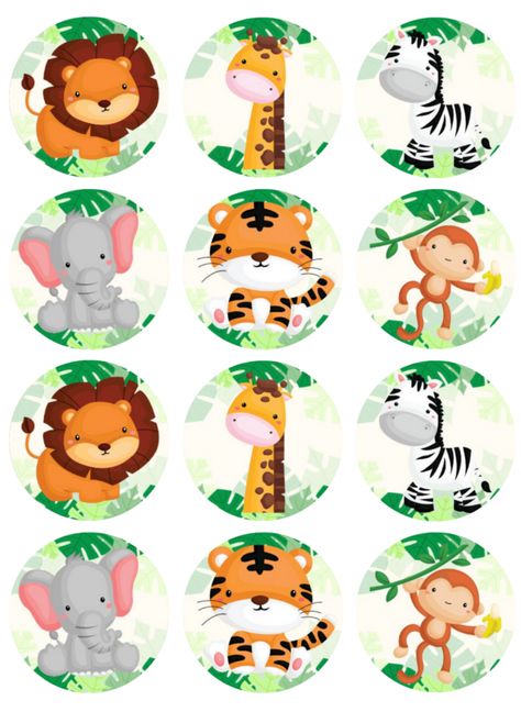 Safari Theme Cupcake Topper Printable, Jungle Safari Cake Topper Printable, Safari Cupcake Toppers Printable, Jungle Cake Topper Printable, Safari Cupcake Topper, Jungle Theme Cupcakes, Printable Safari Animals, Safari Cake Topper, Jungle Cupcakes