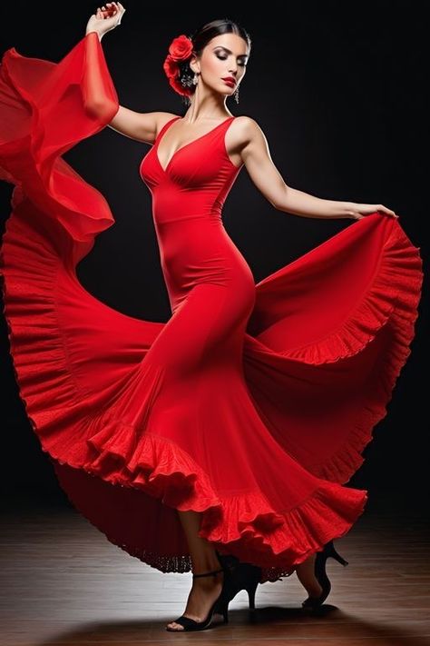 Flamenco Dancers Photography, Flamenco Outfit, Latin Dance Photography, Salsa Dancer, Spanish Dress, Dancer Pose, Spanish Dancer, Flamenco Dress, Flamenco Dancing