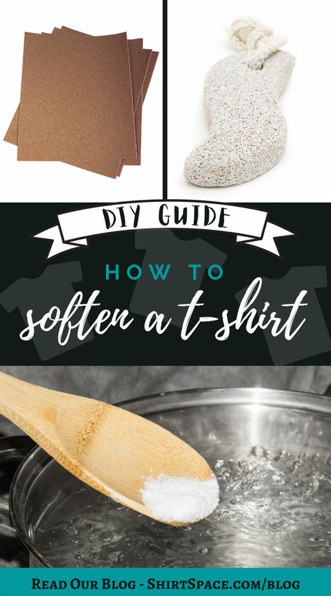 How To Mineral Wash Shirt, Distressed Tee Diy, Distressing T Shirts Diy, Distress Tshirt Diy, How To Distress A Tshirt, Soften T Shirts, Mineral Wash Shirt, Upcycling Clothes, Distressed Tshirt