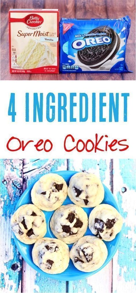 Oreo Cookie Recipes!  This easy Oreo Cake Mix Cookie Recipe is such a fun twist on your favorite classic cookies!  Just 4 Ingredients! | NeverEndingJourneys.com Easy Oreo Cake, Oreo Cookie Recipes, Oreo Desserts, Cake Mix Cookie Recipes, Oreo Recipes, Desserts Menu, Oreo Dessert, Oreo Cookie, Oreo Cake