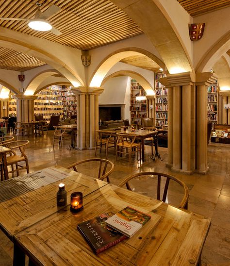 Hotel with over 50,000 Books Is a Bibliophile's Dream - For Reading Addicts Libraries In London, Portugal Library, Portugal Hotel, Library Bars In London, British Library London, Library Hotel, Magical Library, Obidos Portugal, Wiblingen Monastery Library