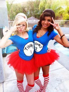 Thing 1 and Thing 2 Halloween Costumes! 2 Halloween Costumes, Friend Costumes, Hallowen Ideas, Halloween Coustumes, Holloween Costume, Hallowen Costume, Halloween 2014, Halloween Costumes Friends, Cute Halloween Costumes