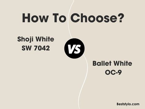 BM Ballet White Vs SW Shoji White: What’s the Difference? Sw Shoji White Cabinets, Bm Ballet White Exterior, Sw Shoji White Walls, Bm Ballet White, Sw Shoji White, Naval Sherwin Williams, Benjamin Moore Horizon, Rainwashed Sherwin Williams, Ballet White