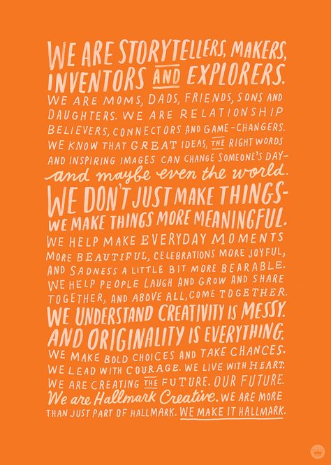 Why Creativity Is Important, Hallmark Quotes, Personal Manifesto, Manifesto Design, Creative Leadership, End Of Story, One Little Word, Journal Design Ideas, Hand Lettering Inspiration