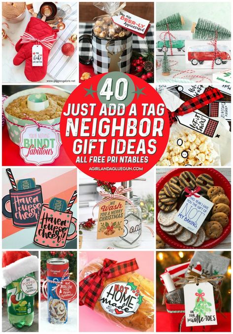 Valentine Neighbor Gifts, Gift Ideas For Neighbors Christmas, Christmas Gifts For Neighbors Homemade, Diy Neighbor Gifts, Christmas Neighbor Gifts Ideas, Easy Neighbor Christmas Gifts, Neighbor Gifts Christmas, Neighbor Gifts For Christmas, Neighbor Gift Tags