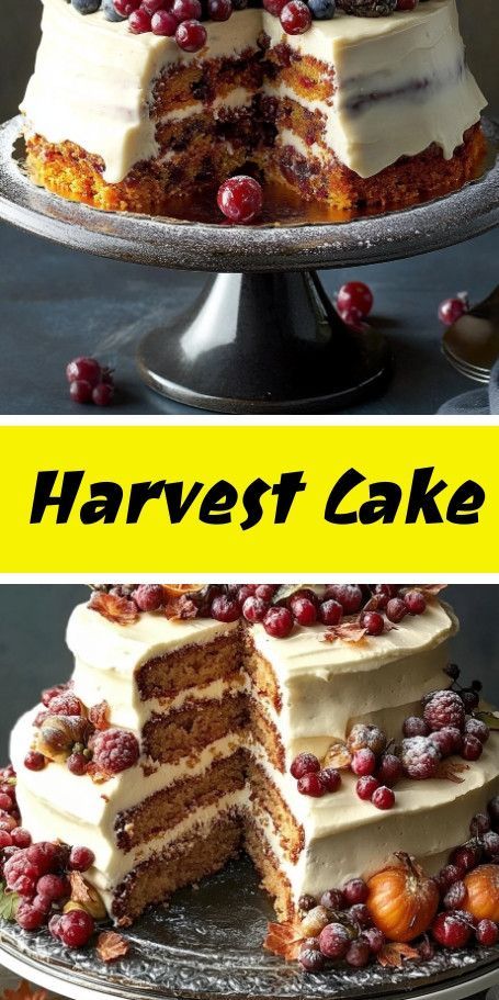 #CranberryCarrotHarvestLayerCake Recipe for a delicious autumn treat with the perfect blend of flavors. Fall Carrot Cake, Harvest Cake, Cranberry Dessert, Fruity Cake, Layer Cake Recipes, Halloween Food Treats, Festive Desserts, Seasonal Treats, Fall Treats