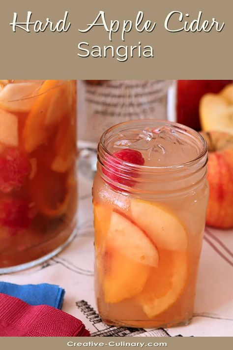 White Wine Sangrias are fruity and lighter than their red counterparts but can still pack a potent punch. Try this Hard Apple Cider Sangria for your next event or football viewing party. Apple Punch, Red Wine Sangria, Cider Sangria, Apple Cider Sangria, White Wine Sangria, Sparkling Lemonade, Sangria Wine, Hard Apple Cider, Wine Coolers Drinks