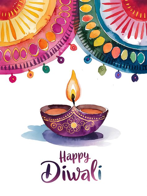 Free Happy Diwali Greeting Card with Colorful Diyas Diwali Drawings, Deepavali Greetings Cards, Hindu Festival Of Lights, Happy Diwali Wishes Images, Outdoor Christmas Decoration Ideas, Outdoor Decoration Ideas, Diwali Drawing, Diwali Card, Diwali Greeting