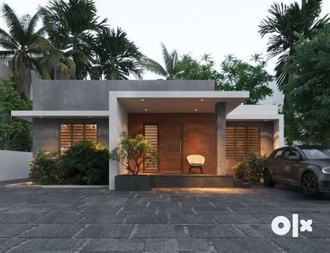 100 Best Single Floor House Front Design Ideas 3d Design Contemporary home single floor decorate Single Floor Residence Elevation, Morden House Exterior Modern, Small House Front Design Single Floor, Contemporary House Exterior Kerala, Minimalis House Design, Simple House Exterior Design, Small House Design Kerala, Indian House Exterior Design, Small House Design Architecture