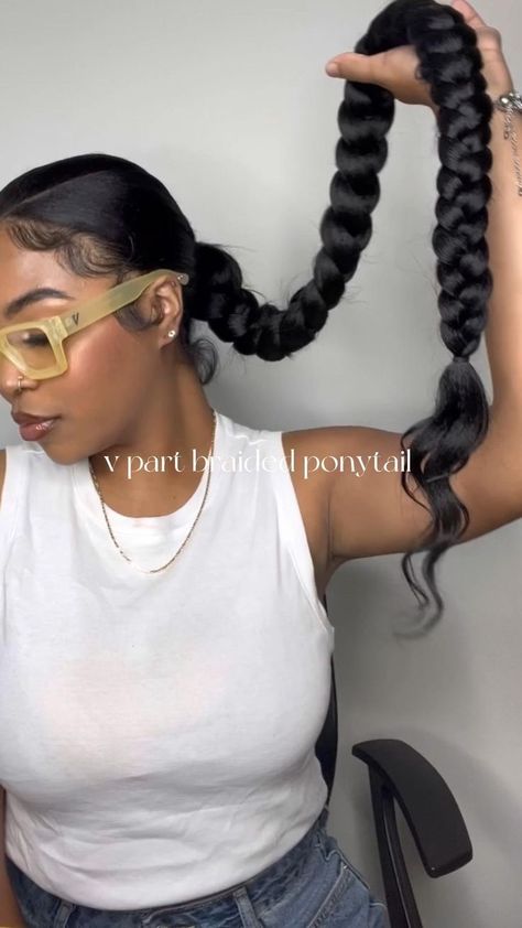 Braid Ponytail, Weave Ponytail Hairstyles, Sleek Ponytail Hairstyles, Black Ponytail Hairstyles, Quick Weave Hairstyles, Braided Cornrow Hairstyles, Protective Hairstyles Braids, Girls Hairstyles Braids, Natural Hair Styles Easy