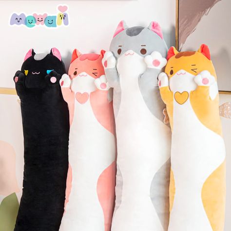 Long Plushies, Long Cat Plushies, Long Cat Pillow Sewing Pattern, Long Cat Plush, Giant Cat Plush, Mewaii Plush, Big Stuffed Animal, Giant Stuffed Animals, Cat Pillow Plushie